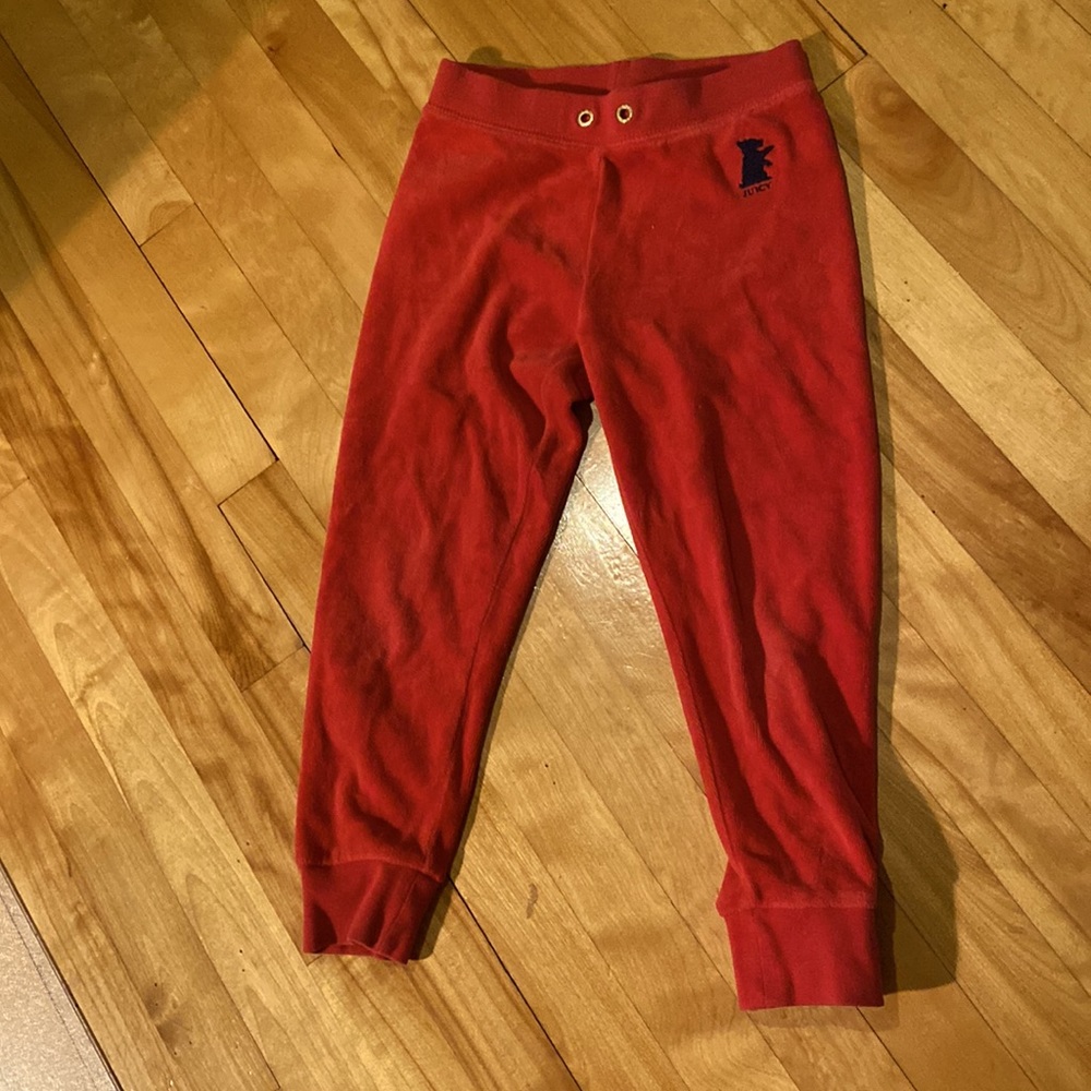 Velvet red jogger pants girl 4/5 - Juicy
